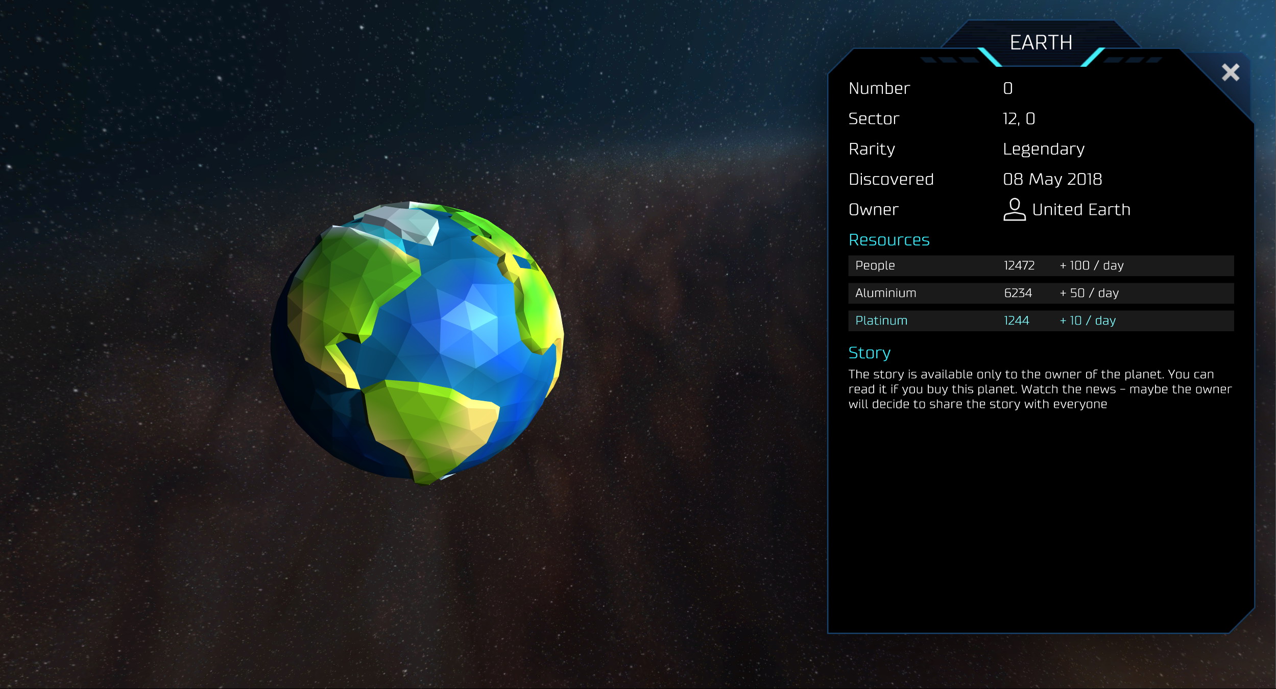 0xUniverse Screenshot Earth