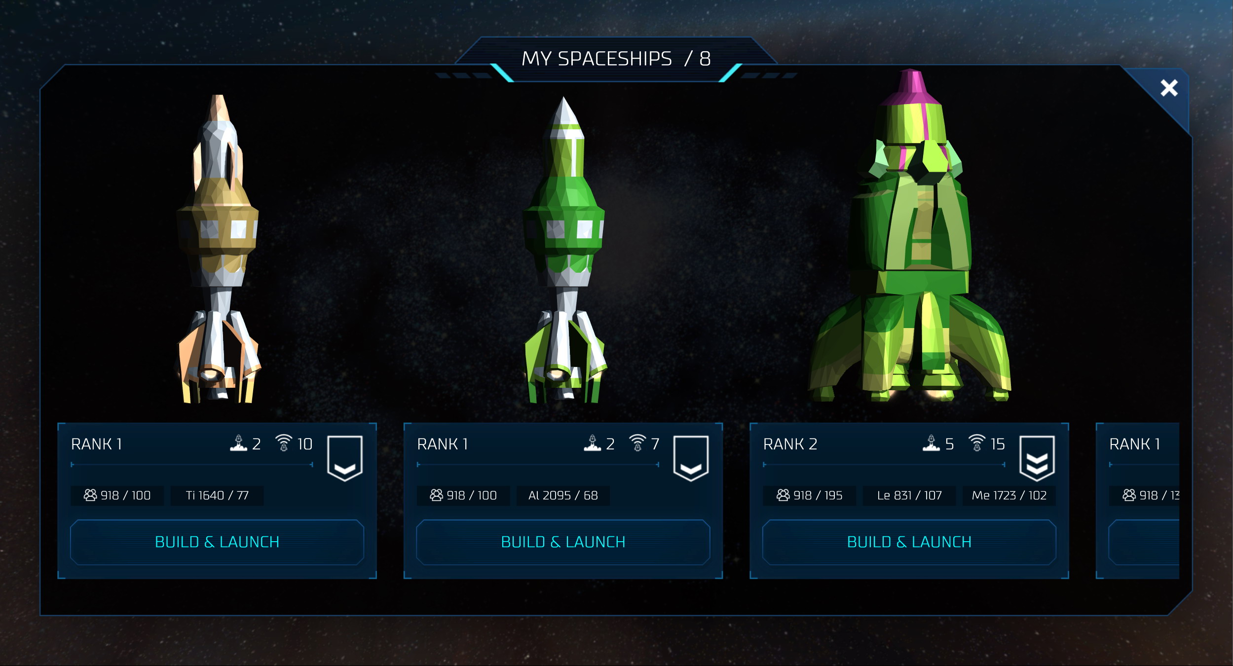 0xUniverse Screenshot Spaceships